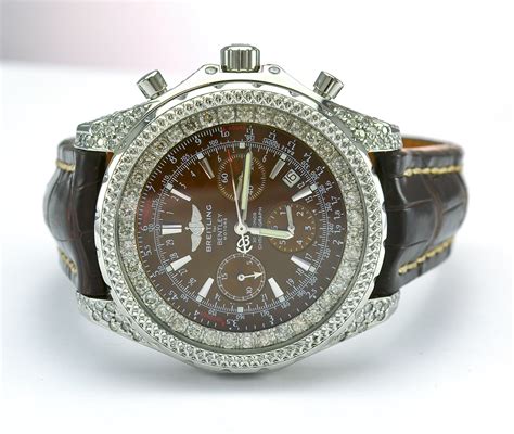 breitling for bentley mens diamond watch|breitling bentley watch second hand.